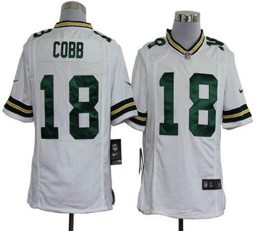 Packers #18 Randall Cobb White Men's Stitched NFL Game Jersey