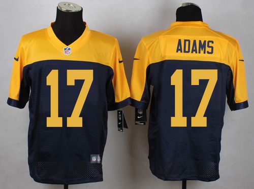 Packers #17 Davante Adams Navy Blue Alternate Men's Stitched NFL New Elite Jersey
