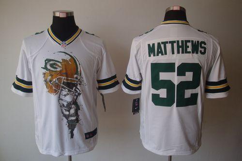 Packers #52 Clay Matthews White Men's Stitched NFL Helmet Tri Blend Limited Jersey