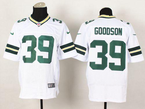 Packers #39 Demetri Goodson White Men's Stitched NFL Elite Jersey