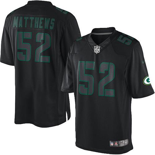 Packers #52 Clay Matthews Black Men's Stitched NFL Impact Limited Jersey