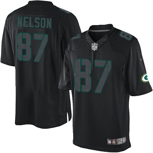 Packers #87 Jordy Nelson Black Men's Stitched NFL Impact Limited Jersey