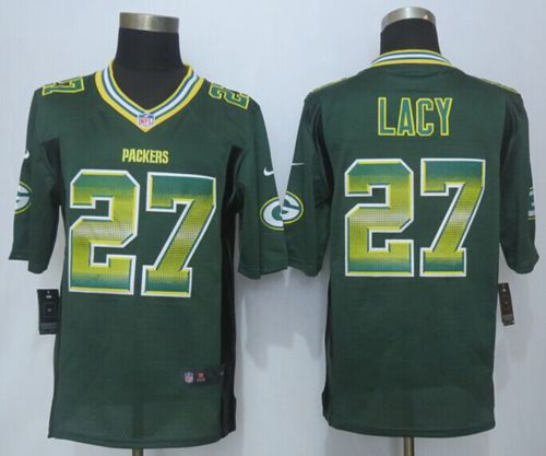 Packers #27 Eddie Lacy Green Team Color Men's Stitched NFL Limited Strobe Jersey