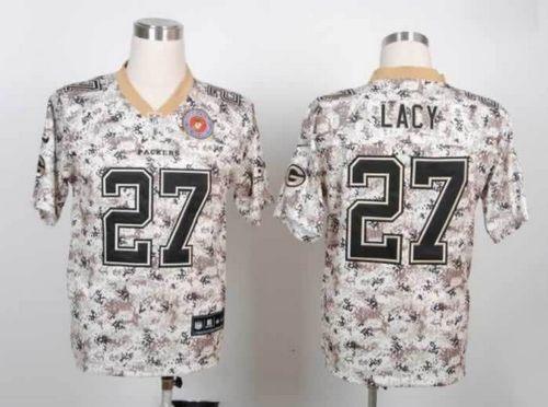 Packers #27 Eddie Lacy Camo Men's Stitched NFL Elite USMC Jersey