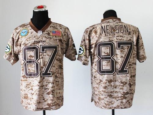 Packers #87 Jordy Nelson Camo Men's Stitched NFL New Elite USMC Jersey
