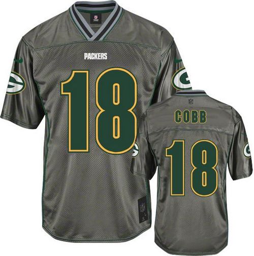 Packers #18 Randall Cobb Grey Men's Stitched NFL Elite Vapor Jersey