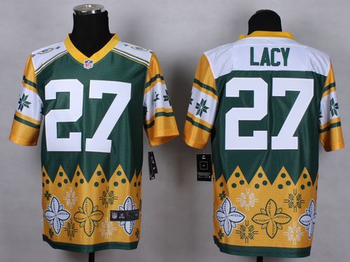 Packers #27 Eddie Lacy Green Men's Stitched NFL Elite Noble Fashion Jersey