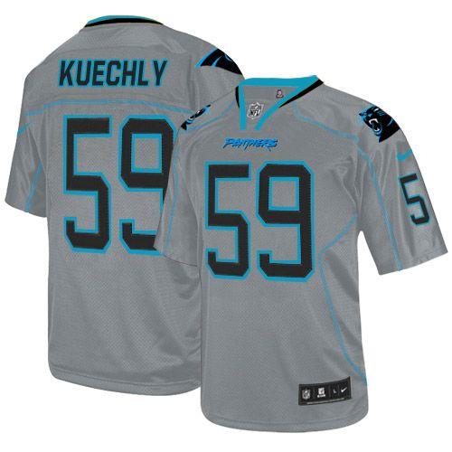 Panthers #59 Luke Kuechly Lights Out Grey Men's Stitched NFL Elite Jersey