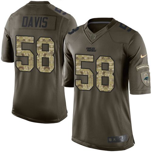 Panthers #58 Thomas Davis Green Men's Stitched NFL Limited Salute to Service Jersey