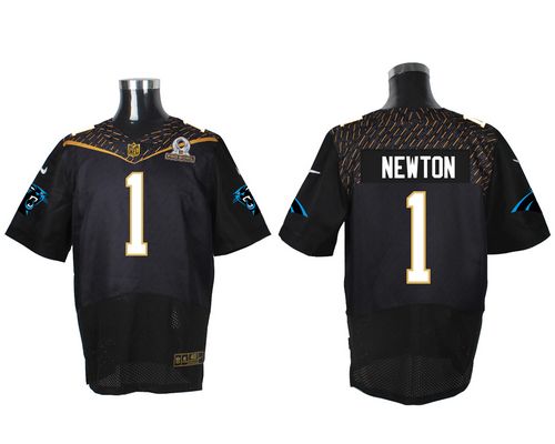 Panthers #1 Cam Newton Black 2016 Pro Bowl Men's Stitched NFL Elite Jersey