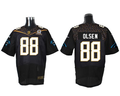 Panthers #88 Greg Olsen Black 2016 Pro Bowl Men's Stitched NFL Elite Jersey