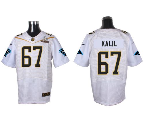 Panthers #67 Ryan Kalil White 2016 Pro Bowl Men's Stitched NFL Elite Jersey