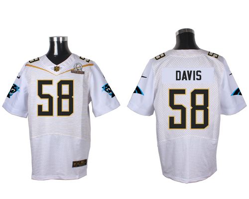 Panthers #58 Thomas Davis White 2016 Pro Bowl Men's Stitched NFL Elite Jersey