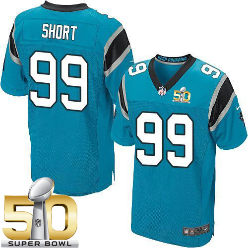 Panthers #99 Kawann Short Blue Alternate Super Bowl 50 Men's Stitched NFL Elite Jersey