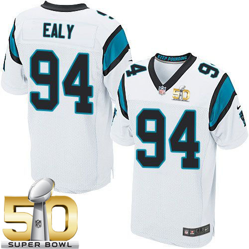 Panthers #94 Kony Ealy White Super Bowl 50 Men's Stitched NFL Elite Jersey