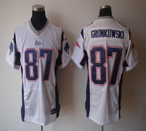 Patriots #87 Rob Gronkowski White Men's Stitched NFL Elite Jersey