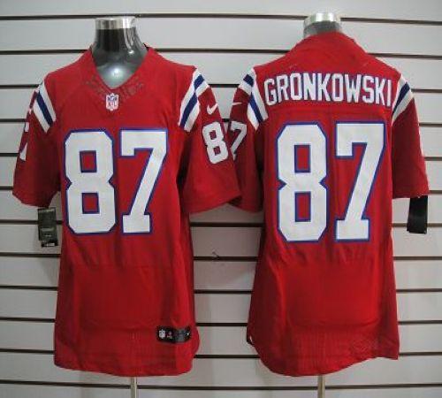 Patriots #87 Rob Gronkowski Red Alternate Men's Stitched NFL Elite Jersey