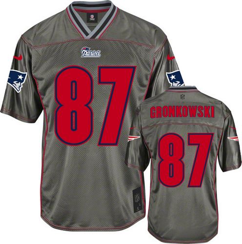 Patriots #87 Rob Gronkowski Grey Men's Stitched NFL Elite Vapor Jersey