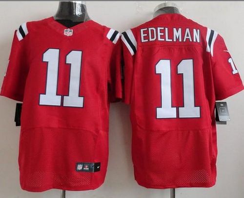 Patriots #11 Julian Edelman Red Alternate Men's Stitched NFL Elite Jersey