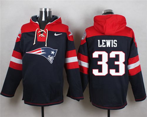 Patriots #33 Dion Lewis Navy Blue Player Pullover NFL Hoodie