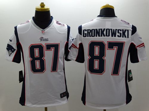 Patriots #87 Rob Gronkowski White Men's Stitched NFL Limited Jersey