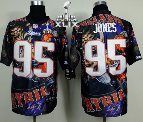 Patriots #95 Chandler Jones Team Color Super Bowl XLIX Men's Stitched NFL Elite Fanatical Version Jersey