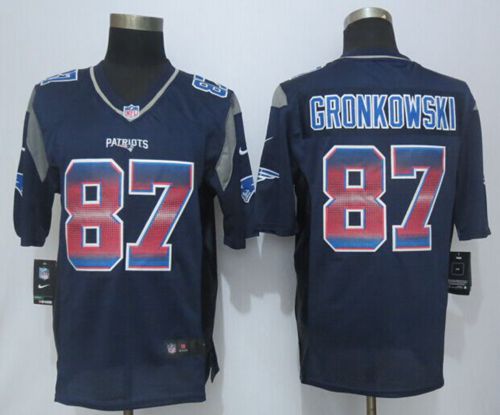 Patriots #87 Rob Gronkowski Navy Blue Team Color Men's Stitched NFL Limited Strobe Jersey
