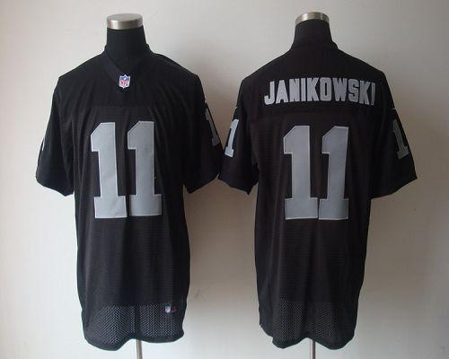 Raiders #11 Sebastian Janikowski Black Team Color Men's Stitched NFL Elite Jersey