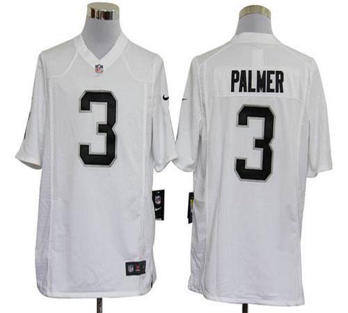 Raiders #3 Carson Palmer White Men's Stitched NFL Game Jersey