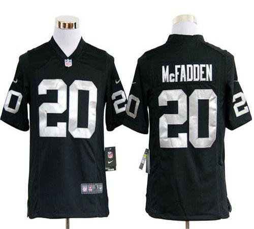 Raiders #20 Darren McFadden Black Team Color Men's Stitched NFL Game Jersey