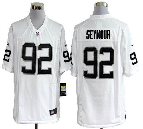 Raiders #92 Richard Seymour White Men's Stitched NFL Game Jersey