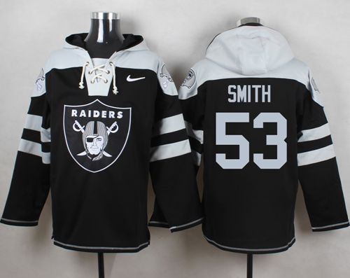 Raiders #53 Malcolm Smith Black Player Pullover NFL Hoodie