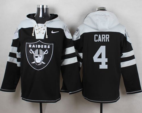 Raiders #4 Derek Carr Black Player Pullover NFL Hoodie