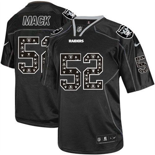 Raiders #52 Khalil Mack New Lights Out Black Men's Stitched NFL Elite Jersey