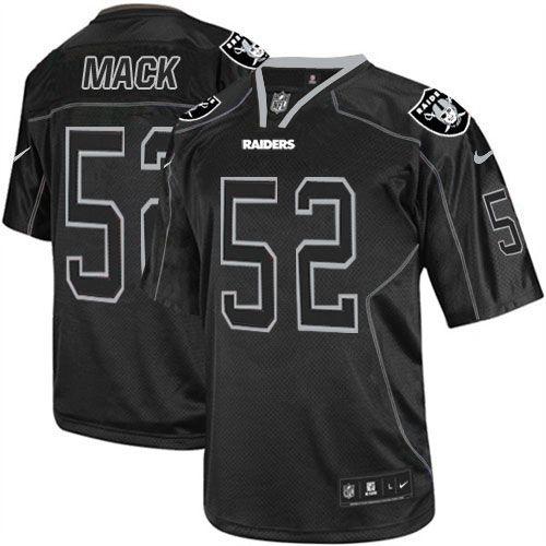 Raiders #52 Khalil Mack Lights Out Black Men's Stitched NFL Elite Jersey