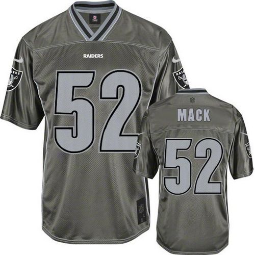 Raiders #52 Khalil Mack Grey Men's Stitched NFL Elite Vapor Jersey