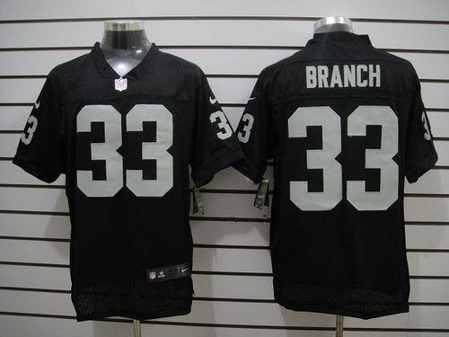 Raiders #33 Tyvon Branch Black Team Color Men's Stitched NFL Elite Jersey