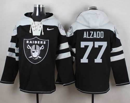 Raiders #77 Lyle Alzado Black Player Pullover NFL Hoodie