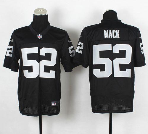 Raiders #52 Khalil Mack Black Team Color Men's Stitched NFL Elite Jersey