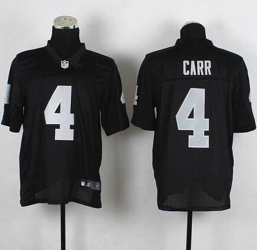 Raiders #4 Derek Carr Black Team Color Men's Stitched NFL Elite Jersey