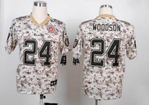 Raiders #24 Charles Woodson Camo Men's Stitched NFL Elite USMC Jersey