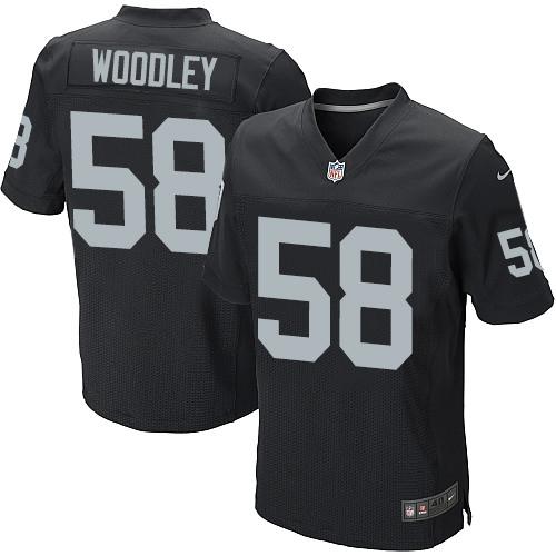 Raiders #58 LaMarr Woodley Black Team Color Men's Stitched NFL Elite Jersey