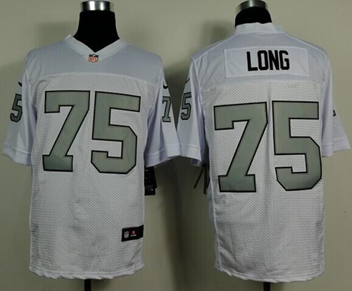 Raiders #75 Howie Long White Silver No. Men's Stitched NFL Elite Jersey