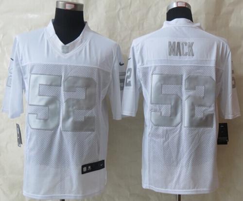 Raiders #52 Khalil Mack White Men's Stitched NFL Limited Platinum Jersey