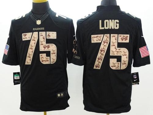 Raiders #75 Howie Long Black Men's Stitched NFL Limited Salute to Service Jersey