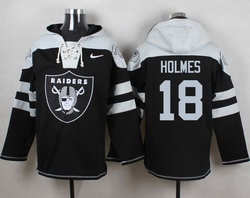 Raiders #18 Andre Holmes Black Player Pullover NFL Hoodie