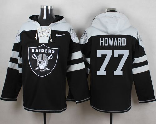 Raiders #77 Austin Howard Black Player Pullover NFL Hoodie