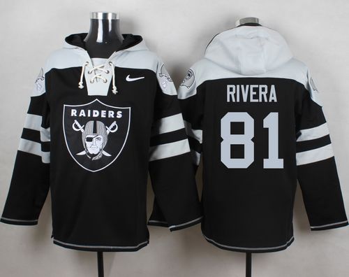 Raiders #81 Mychal Rivera Black Player Pullover NFL Hoodie