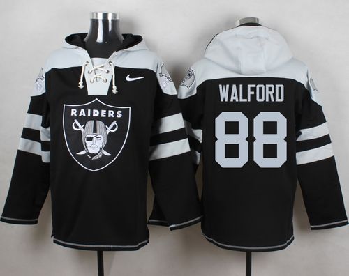 Raiders #88 Clive Walford Black Player Pullover NFL Hoodie