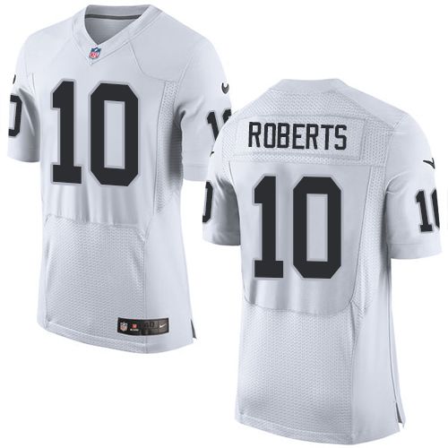 Raiders #10 Seth Roberts White Men's Stitched NFL New Elite Jersey